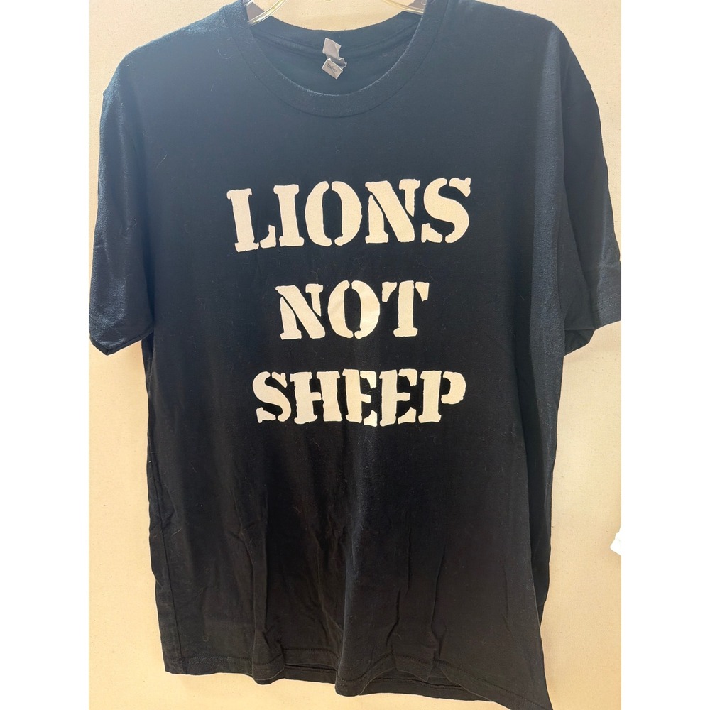 Lions Not‎ Sheep Mens Graphic T-Shirt Black Next Level Apparel Size Large L